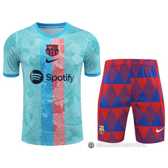 Chandal del Barcelona Manga Corta 2023-24 Azul - Pantalon Corto